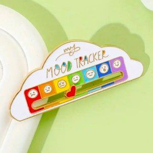 Enamel Pin My Mood Tracker Sliding Brooch Funny Bag Charm Backpack GIFT